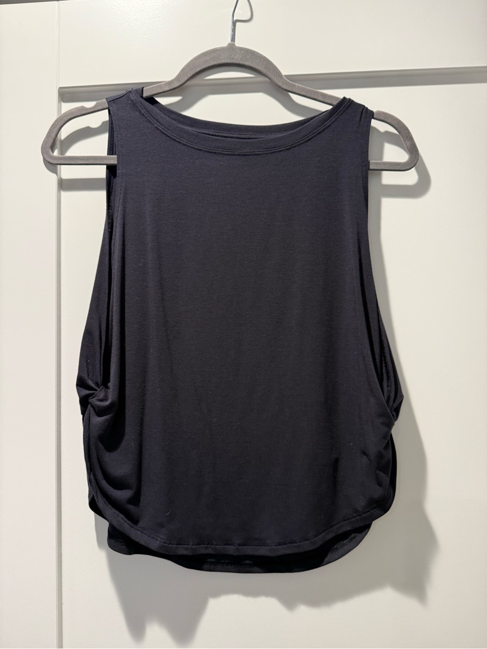 Athleta Black Draped Muscle Tank